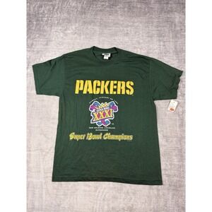 Green Bay Packers Shirt Mens Large Green 1997 Superbowl Champs Single‎ Stitch